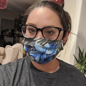 Tropical flower fabric facemask